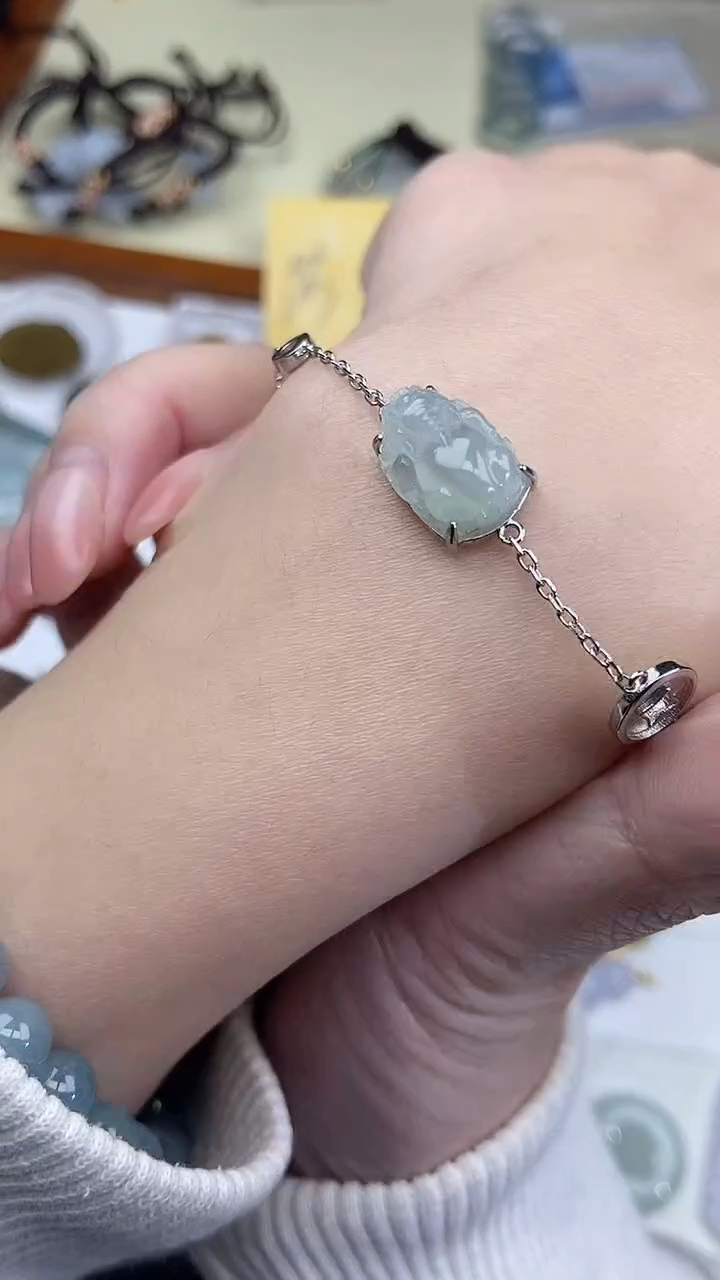 【闪购商品】翡翠手链未镶嵌天然翡翠A货-手链