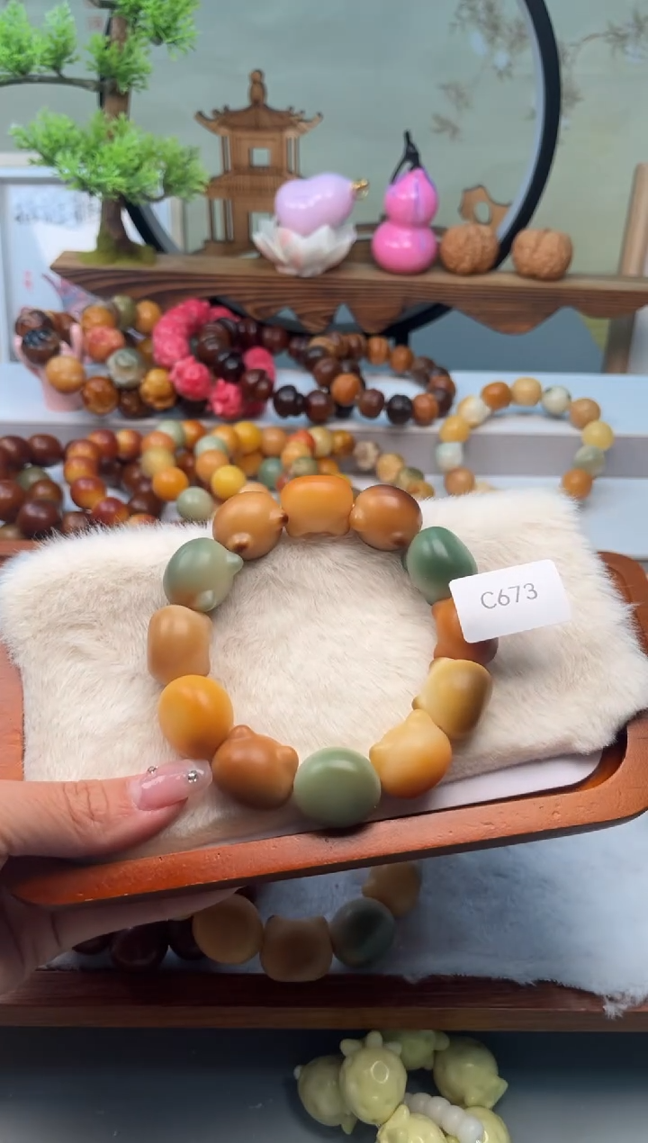 【闪购商品】菩提根/象牙果手串20mm猫头一串通货C673