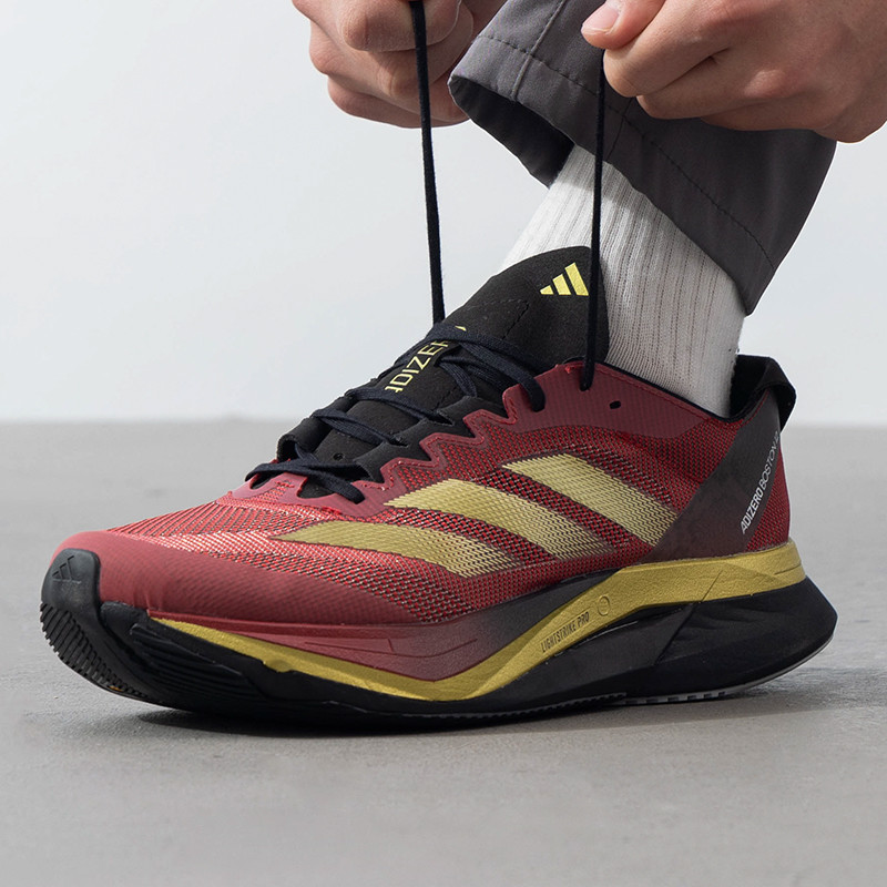 阿迪达斯新款ADIZERO波士顿12男鞋竞速跑鞋轻便缓震马拉松训练鞋