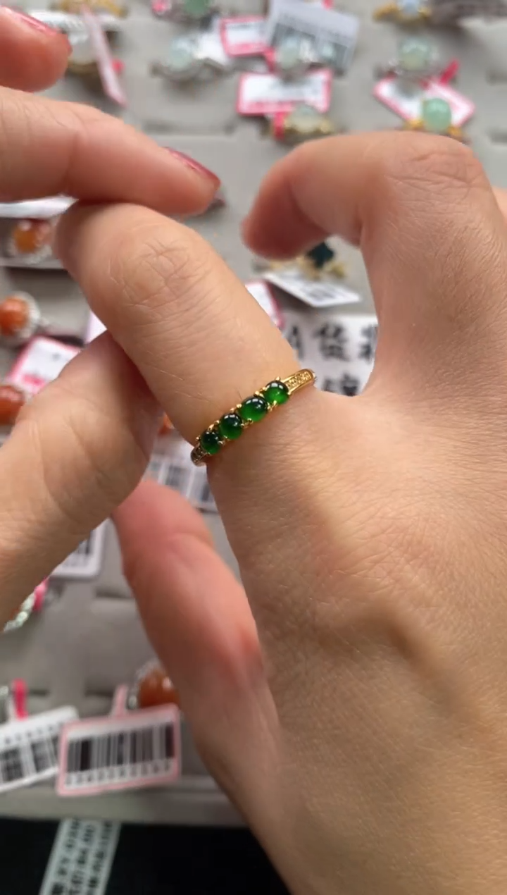 【闪购商品】翡翠戒指银S925镶嵌22222222    6