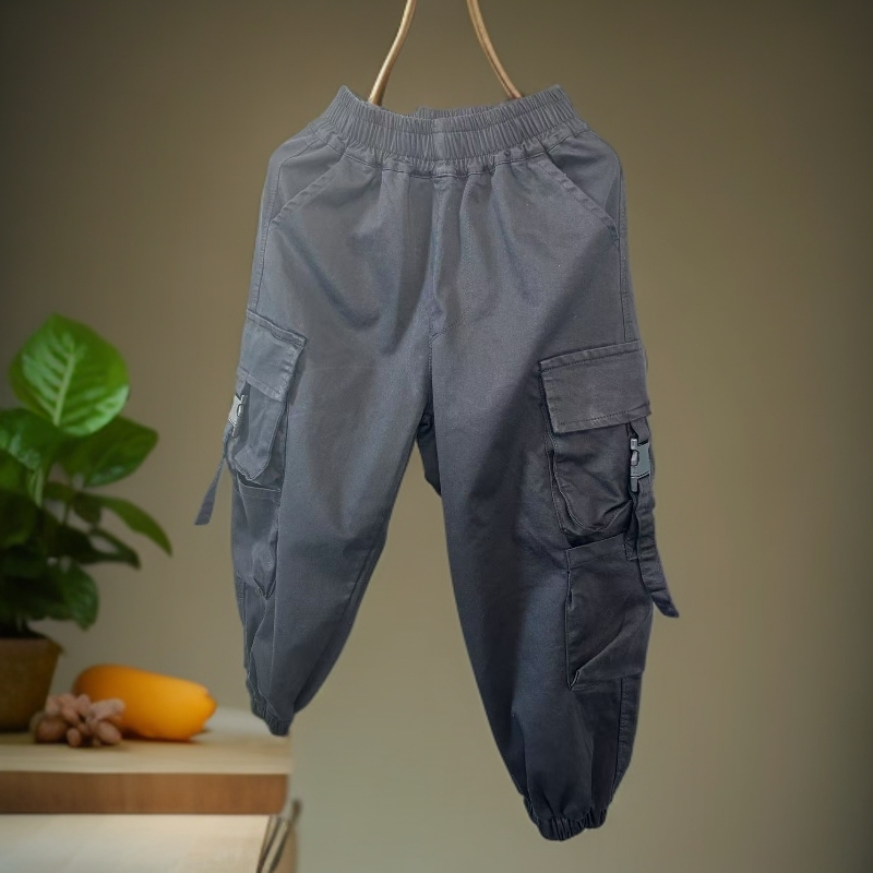 童装夏季新款儿童莱赛尔速干裤男女童大口袋宽松休闲工装裤