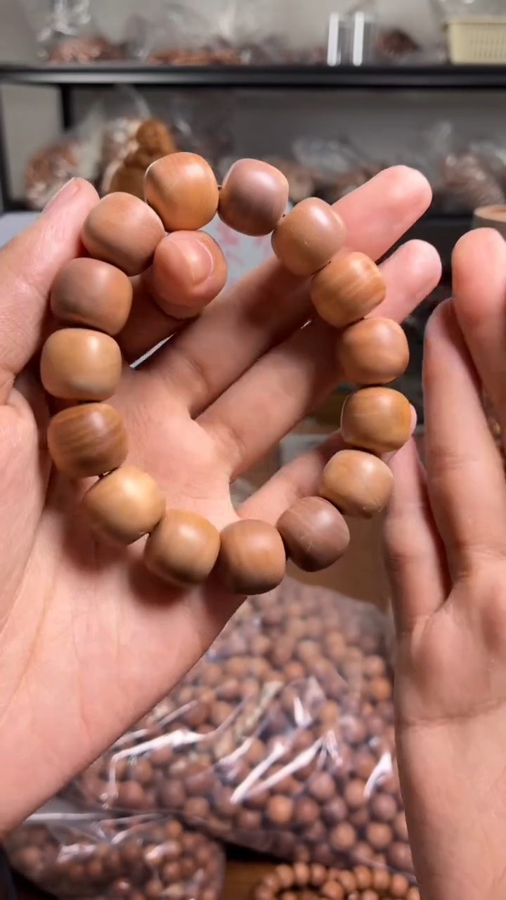 檀香木手串/手链1516单圈黄肉老山檀微瑕