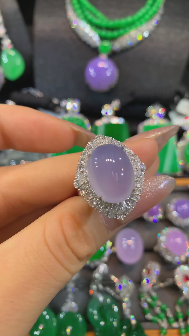 【闪购商品】翡翠戒指18K金镶嵌戒指