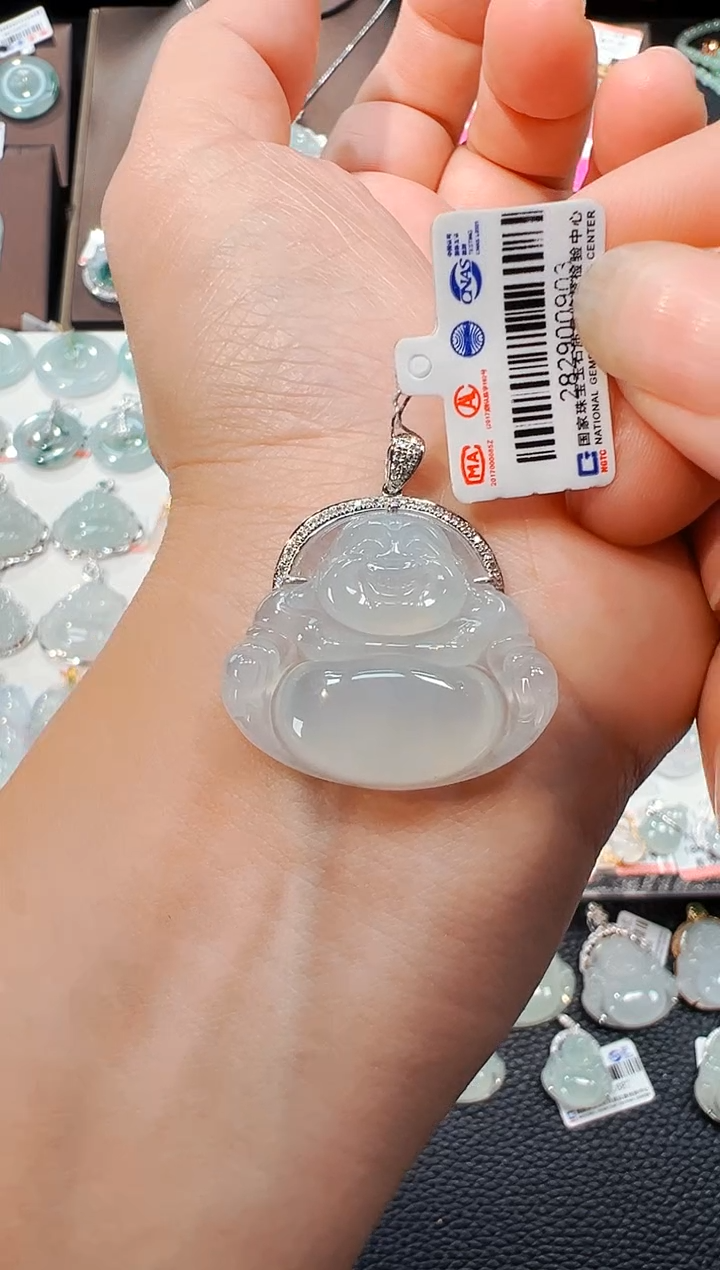 【闪购商品】翡翠吊坠(不含链)18K金镶嵌佛公吊坠903