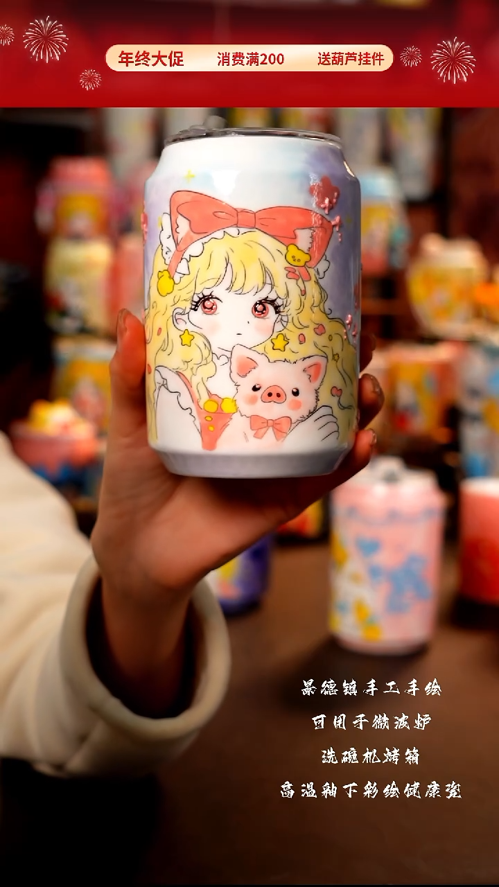 景德镇陶瓷手工手绘杯杯