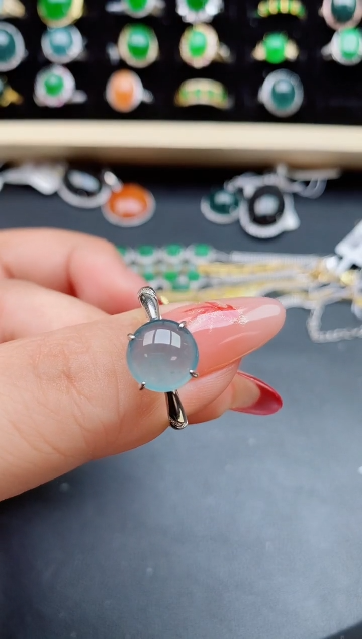 【闪购商品】翡翠戒指银S925镶嵌1321