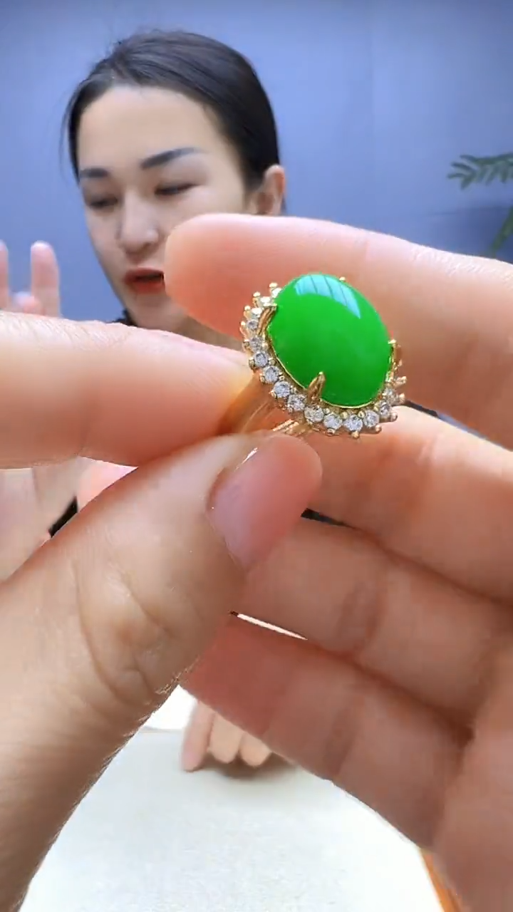 翡翠14K金镶嵌颈饰静柏diy严选颈饰