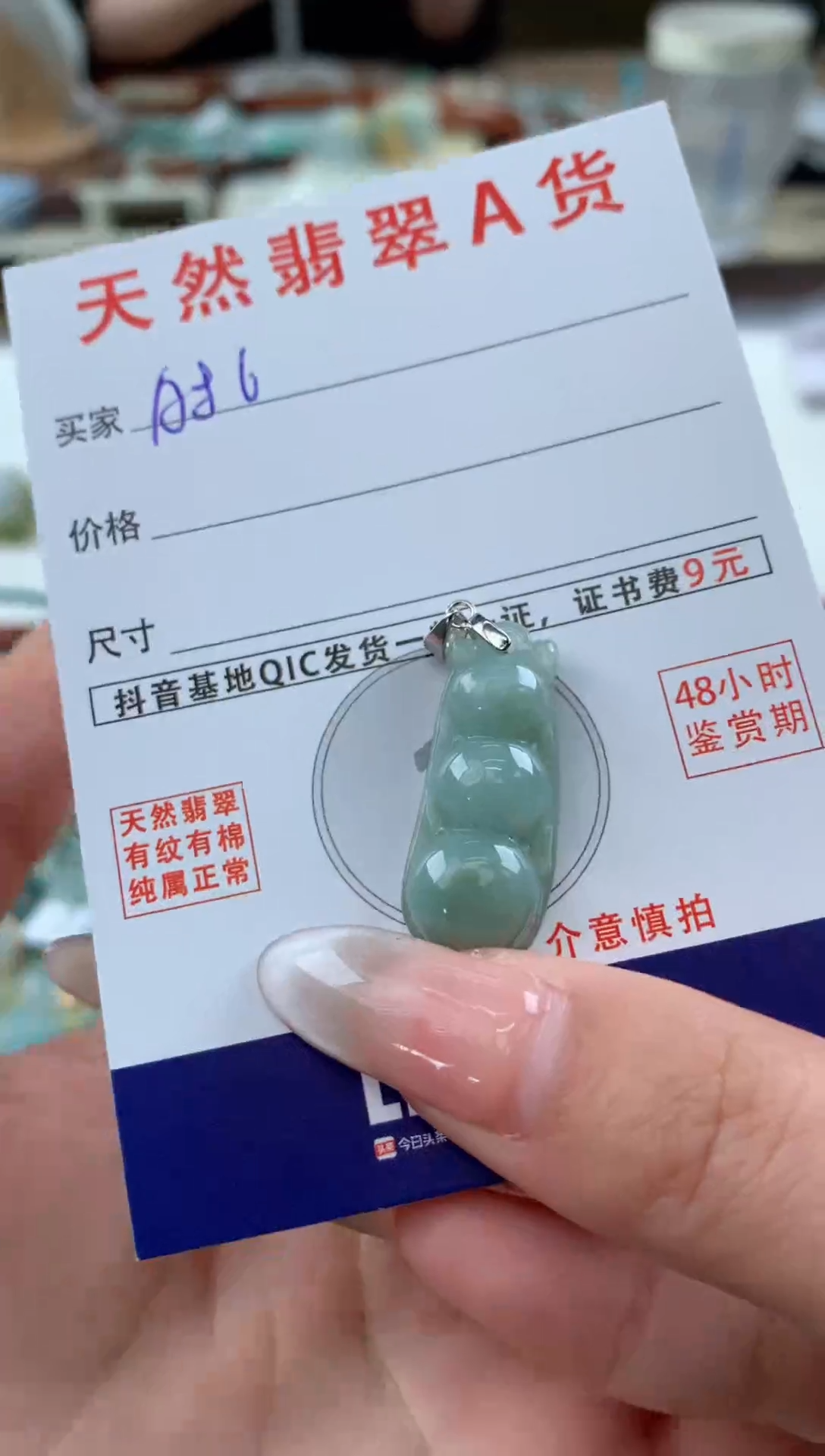 【闪购商品】翡翠颈饰未镶嵌 天然A货翡翠挂件 