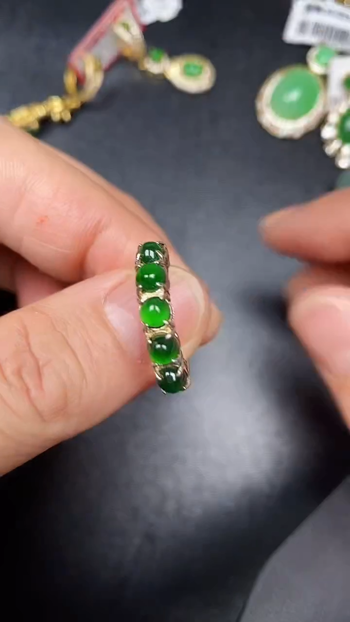 银S925镶嵌戒指翡翠6300