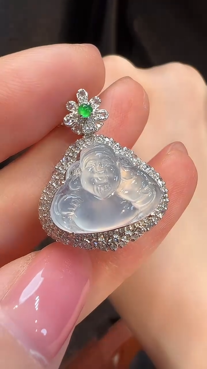 吊坠(不含链)18K金镶嵌翡翠L6
