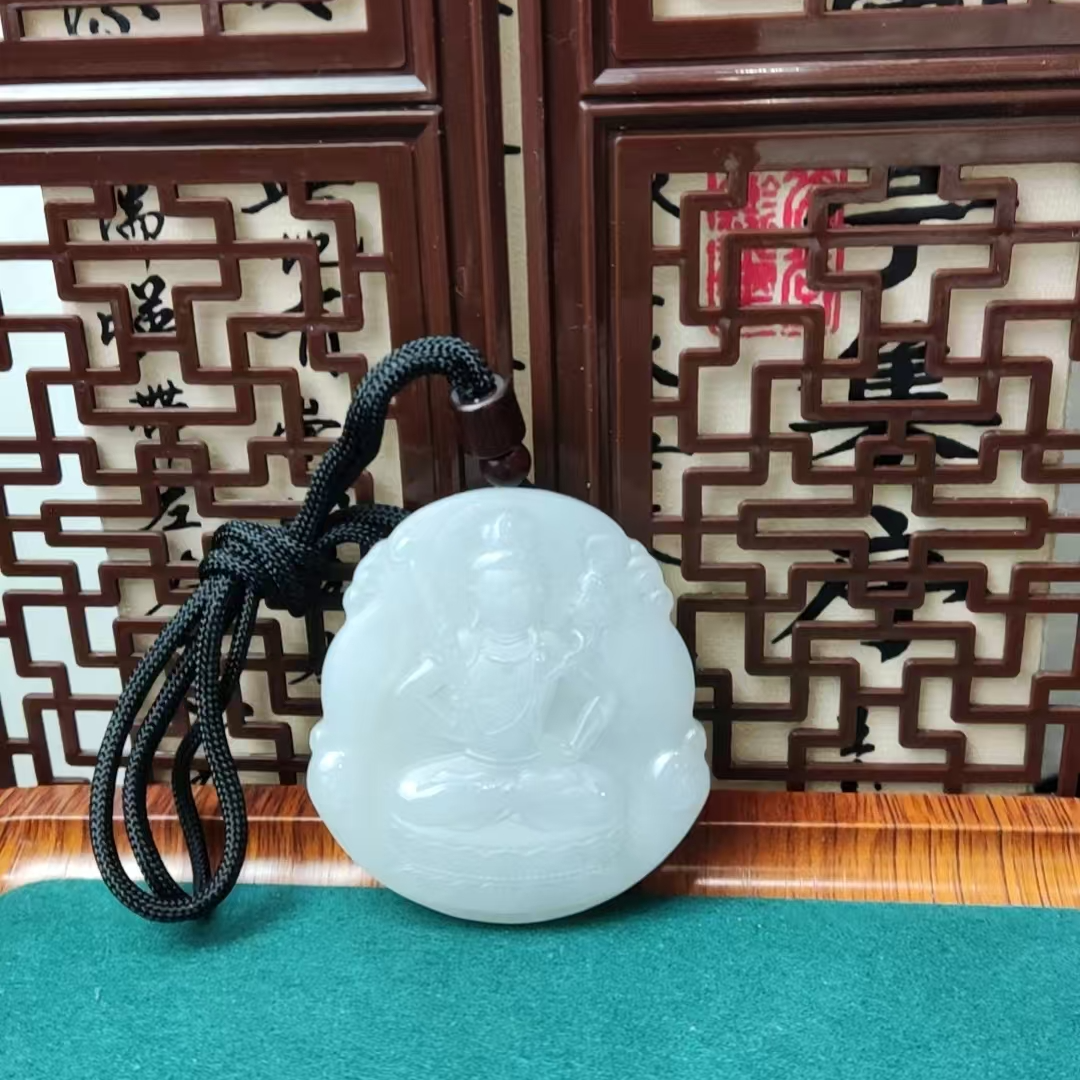 和田玉虚空藏菩萨吊坠（牛）0603