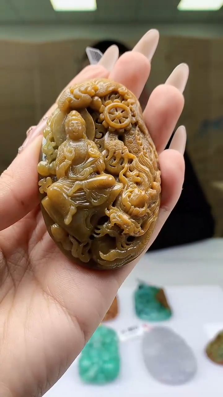 【闪购商品】定制翡翠未镶嵌4812ty-毛货挂件赠珠链64