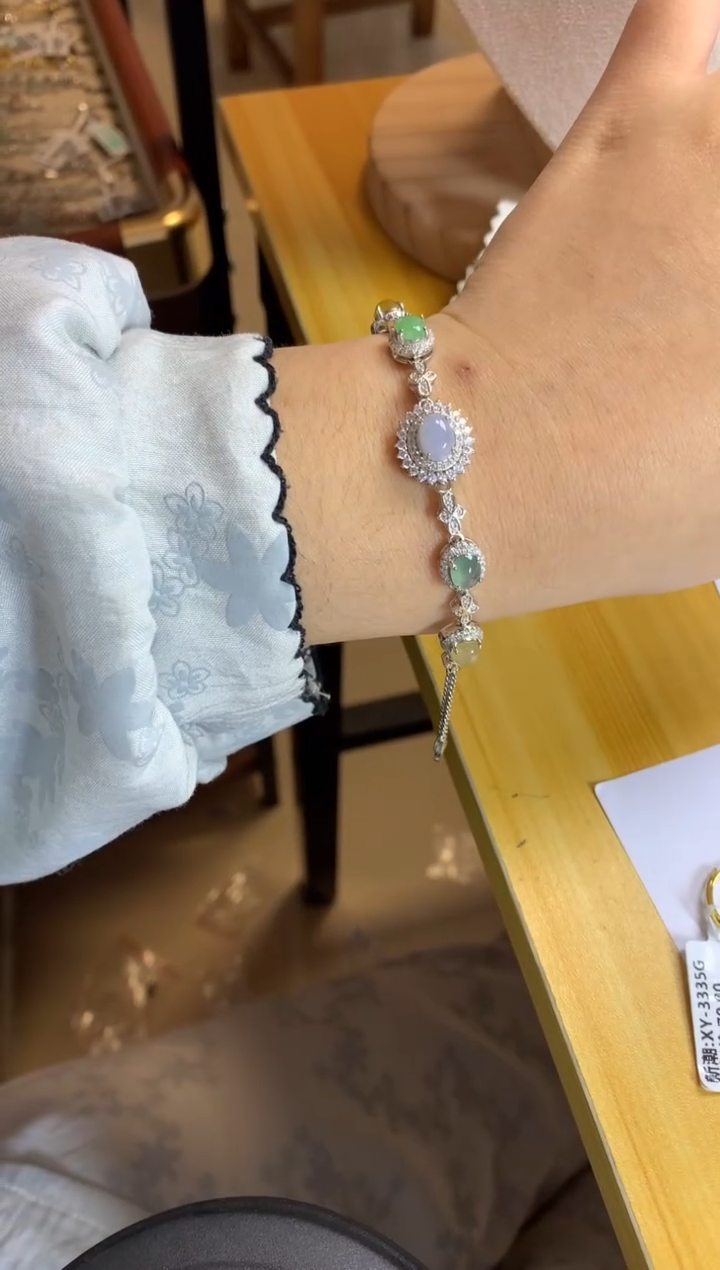 银S925镶嵌戒指翡翠杨*丁手链