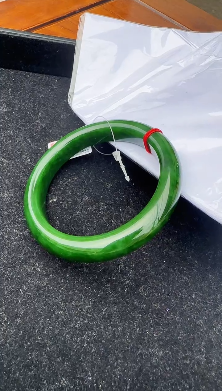 【闪购商品】和田玉（碧玉）手镯未镶嵌俄7圈口约60mm+