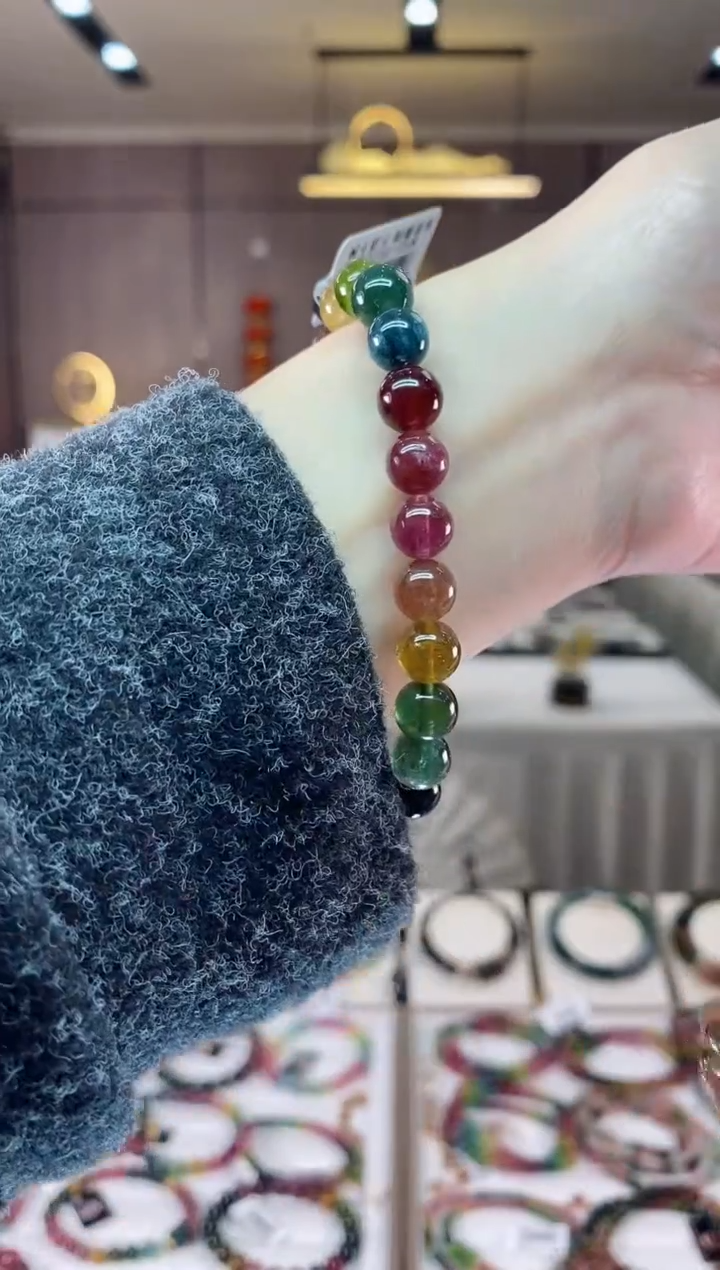 【闪购商品】碧玺单圈手串8mm+未镶嵌一物一证dan