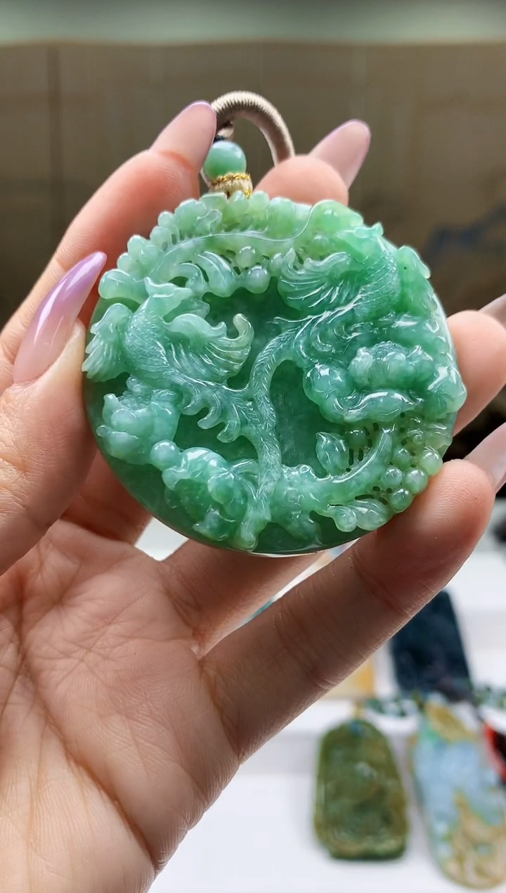 【闪购商品】定制翡翠未镶嵌5060ty-毛货挂件337