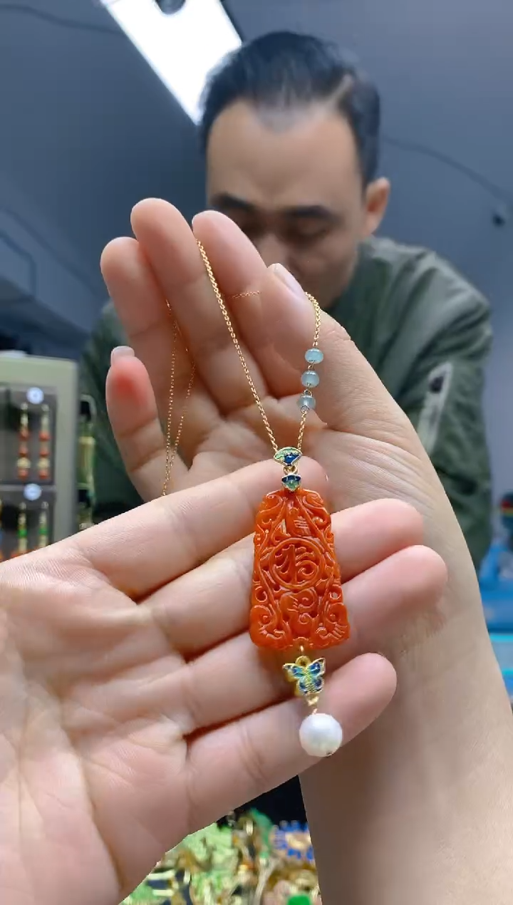 【闪购商品】翡翠耳饰合金128翡翠锁骨链