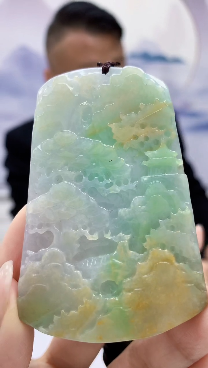 【闪购商品】定制翡翠未镶嵌4969-kk-毛货挂件52