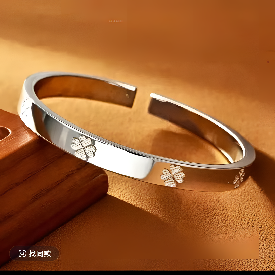 【清货专属链接】开口四叶草手环时尚开口实心幸运草无礼盒YZ003