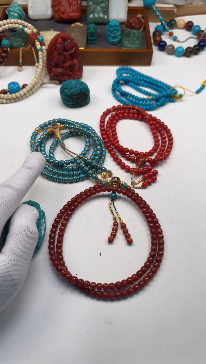 18K金镶嵌绿松石手串手串春***～配饰配饰