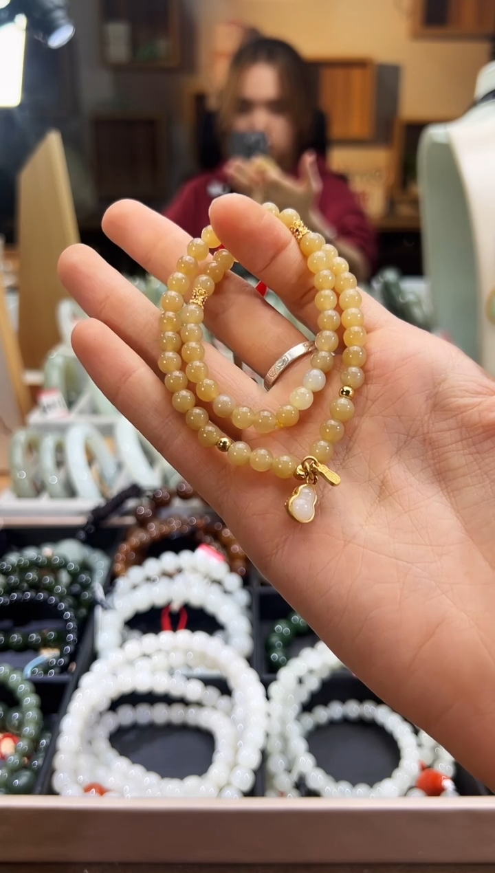 未镶嵌手串和田玉金山糖多圈手串卡6