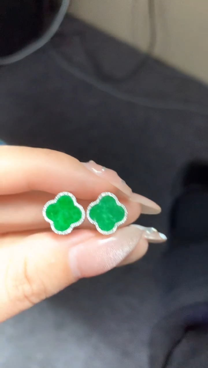 【闪购商品】翡翠耳饰18K金镶嵌耳饰|2050+205