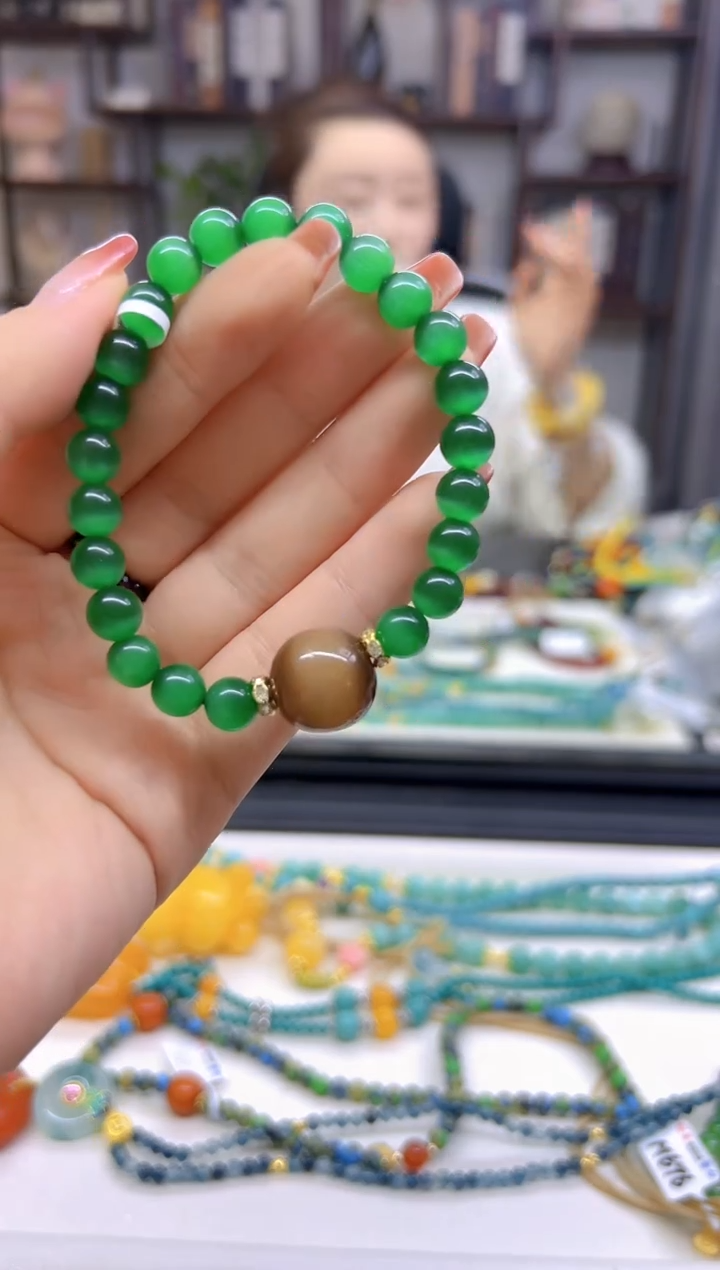 【闪购商品】碧玺猫眼手链未镶嵌手链S293