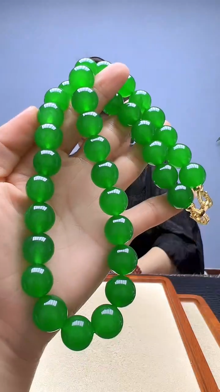 颈饰14K金镶嵌翡翠高货diy劲饰