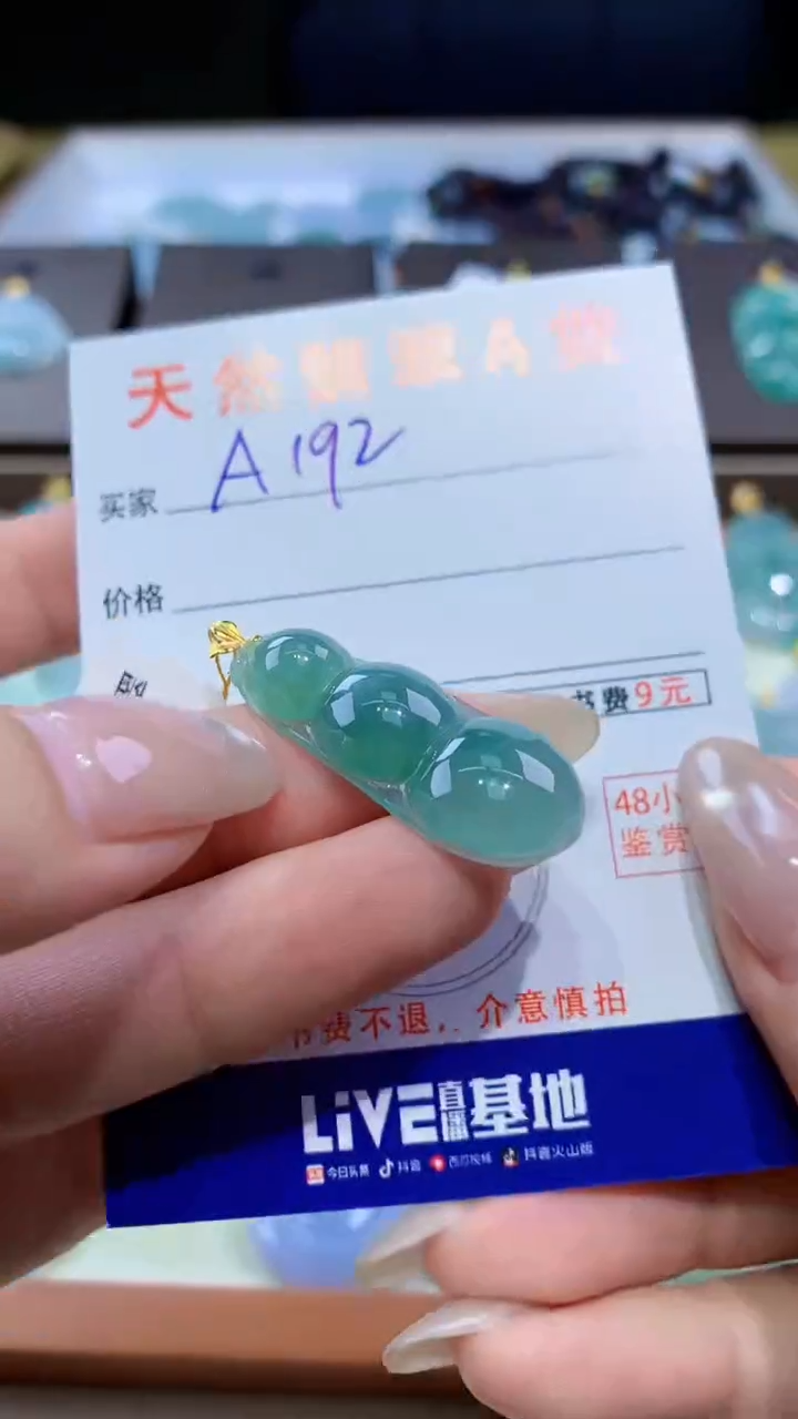 颈饰18K金镶嵌翡翠天然翡翠A货挂件