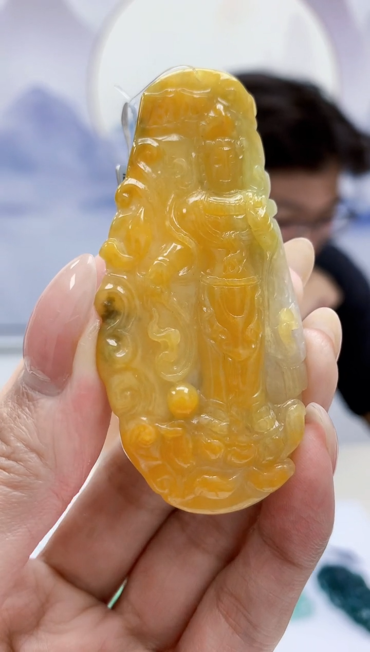 未镶嵌定制翡翠4688MM-毛货挂件97