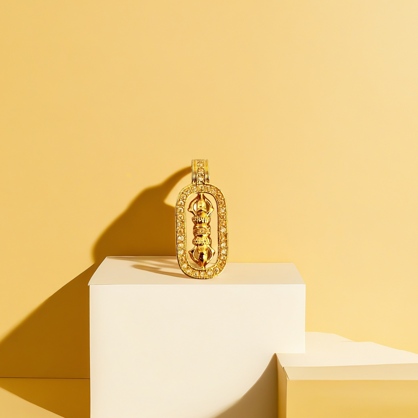 【质检发货】XM18K金金刚杵吊坠（不含链）卡约24.7*11mm