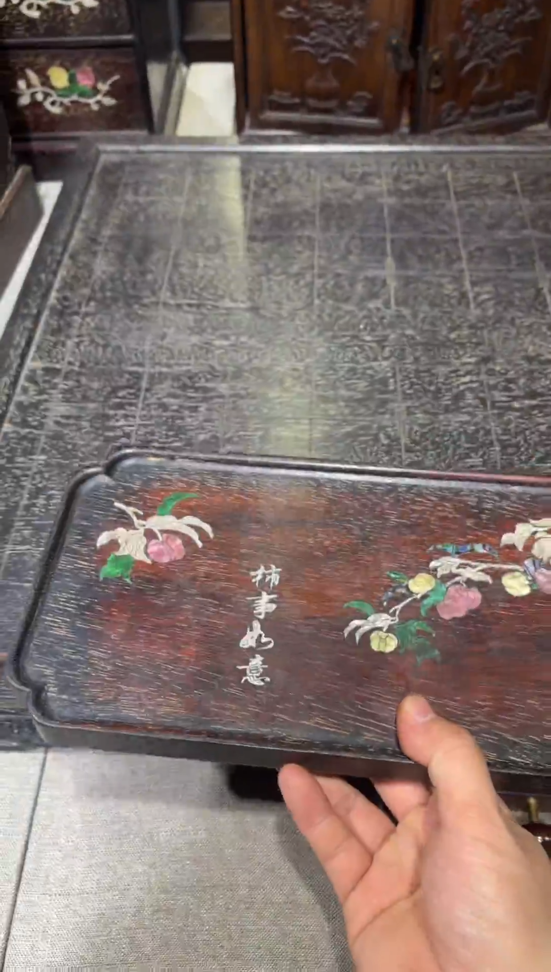 木紫檀事事如意茶盘