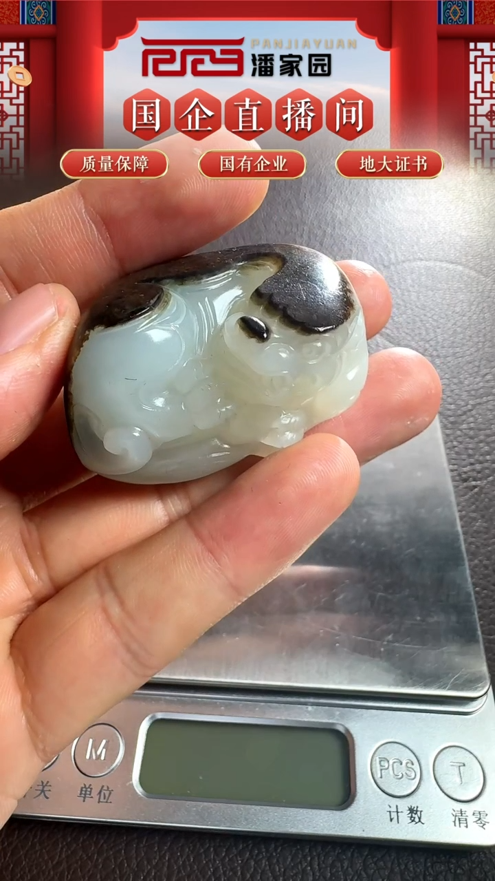 颈饰未镶嵌和田玉45-YX-1210-和田玉-黑皮貔貅把件-新疆-14999-1