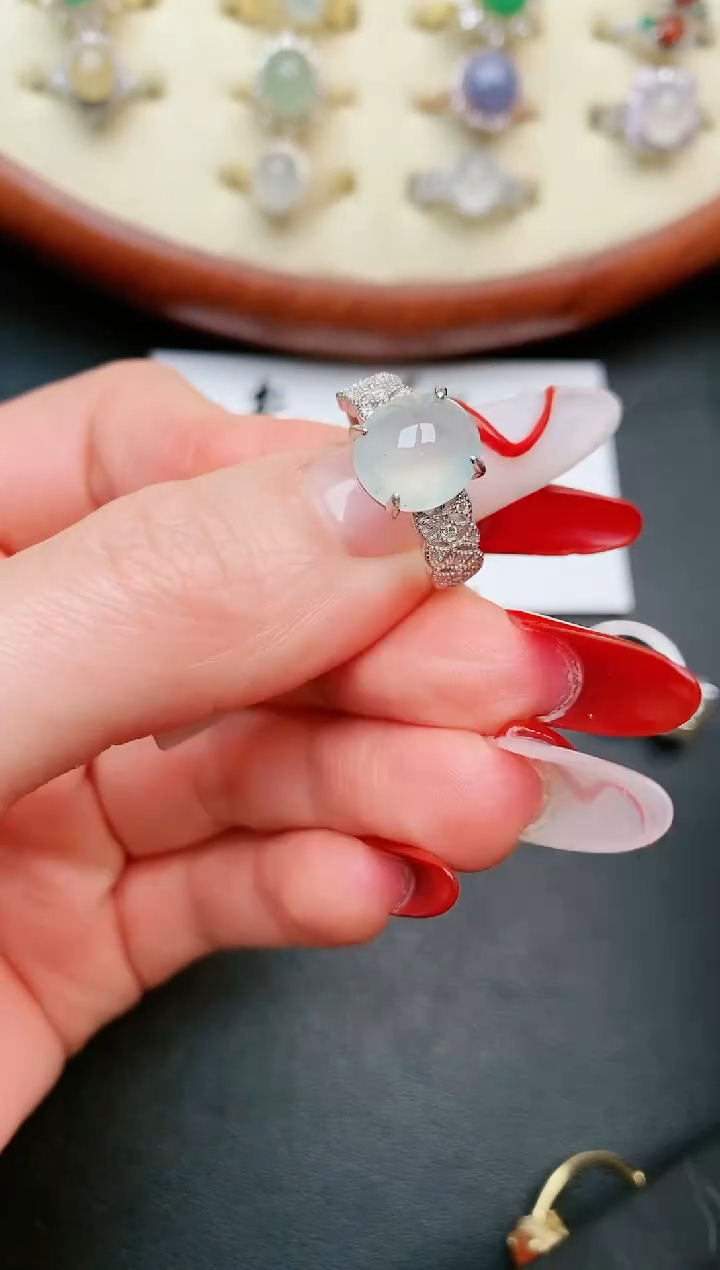 【闪购商品】翡翠戒指银S925镶嵌....