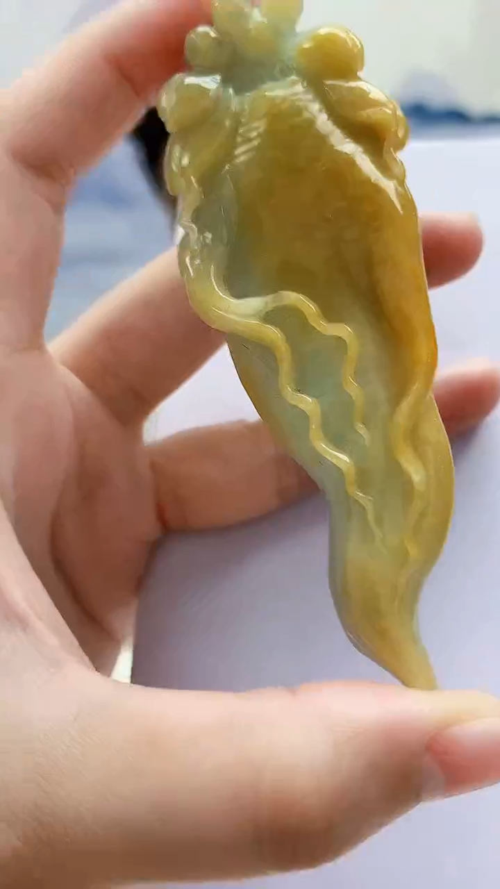 未镶嵌定制翡翠1502lr-毛货挂件55