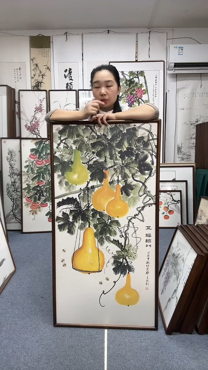 国画尺寸63*123实木画框京东包邮手绘