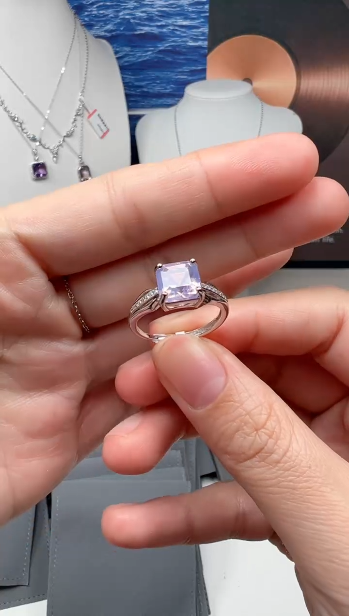 银S925镶嵌戒指紫晶戒指1