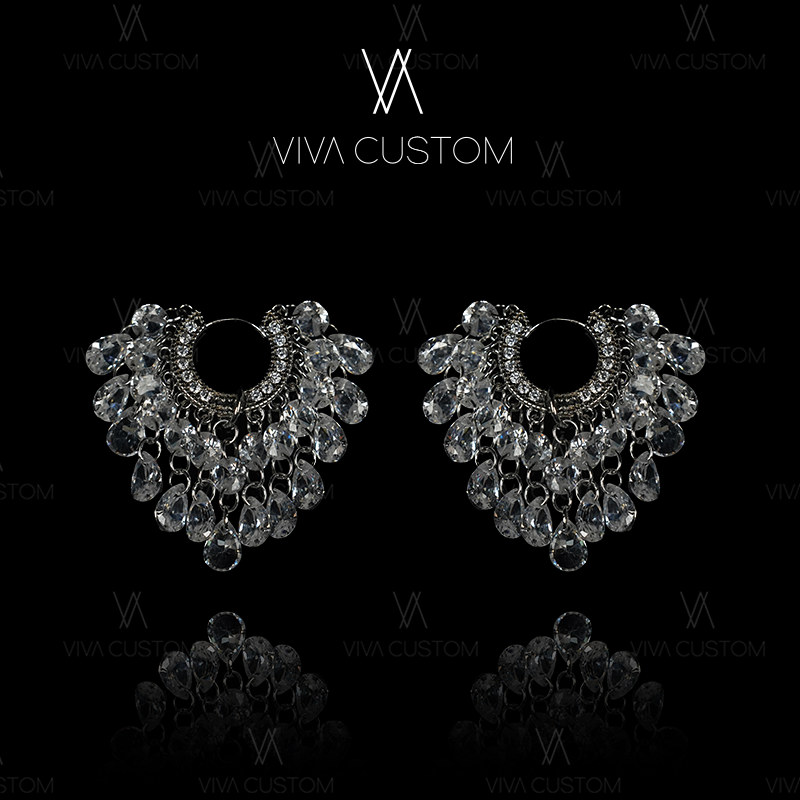 百搭设计款璀璨露珠水滴耳环C