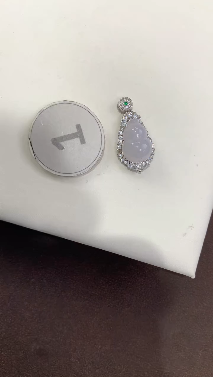 颈饰银S925镶嵌翡翠天然缅甸A货翡翠