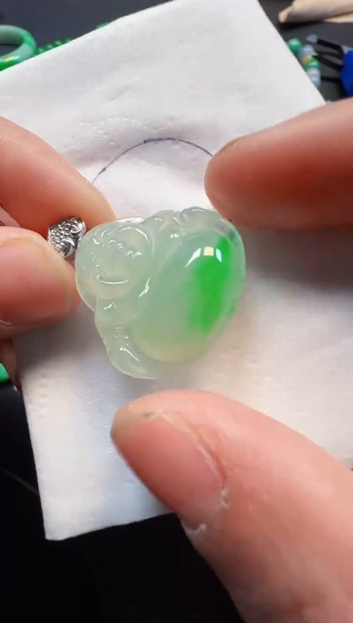 【闪购商品】定制翡翠18K金镶嵌6800一