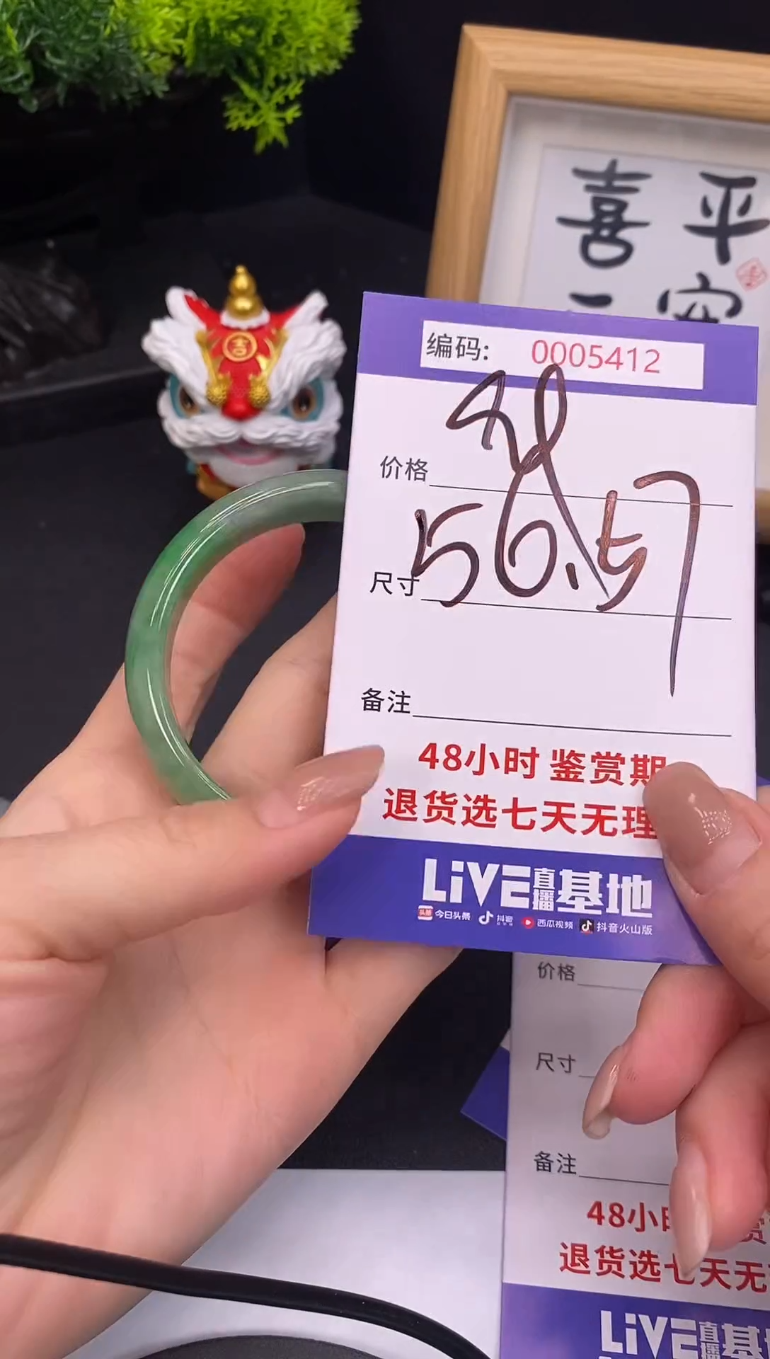 未镶嵌手镯翡翠0005412