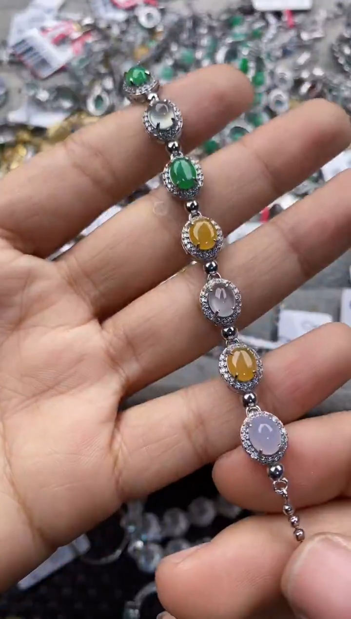 银S925镶嵌戒指翡翠666     6