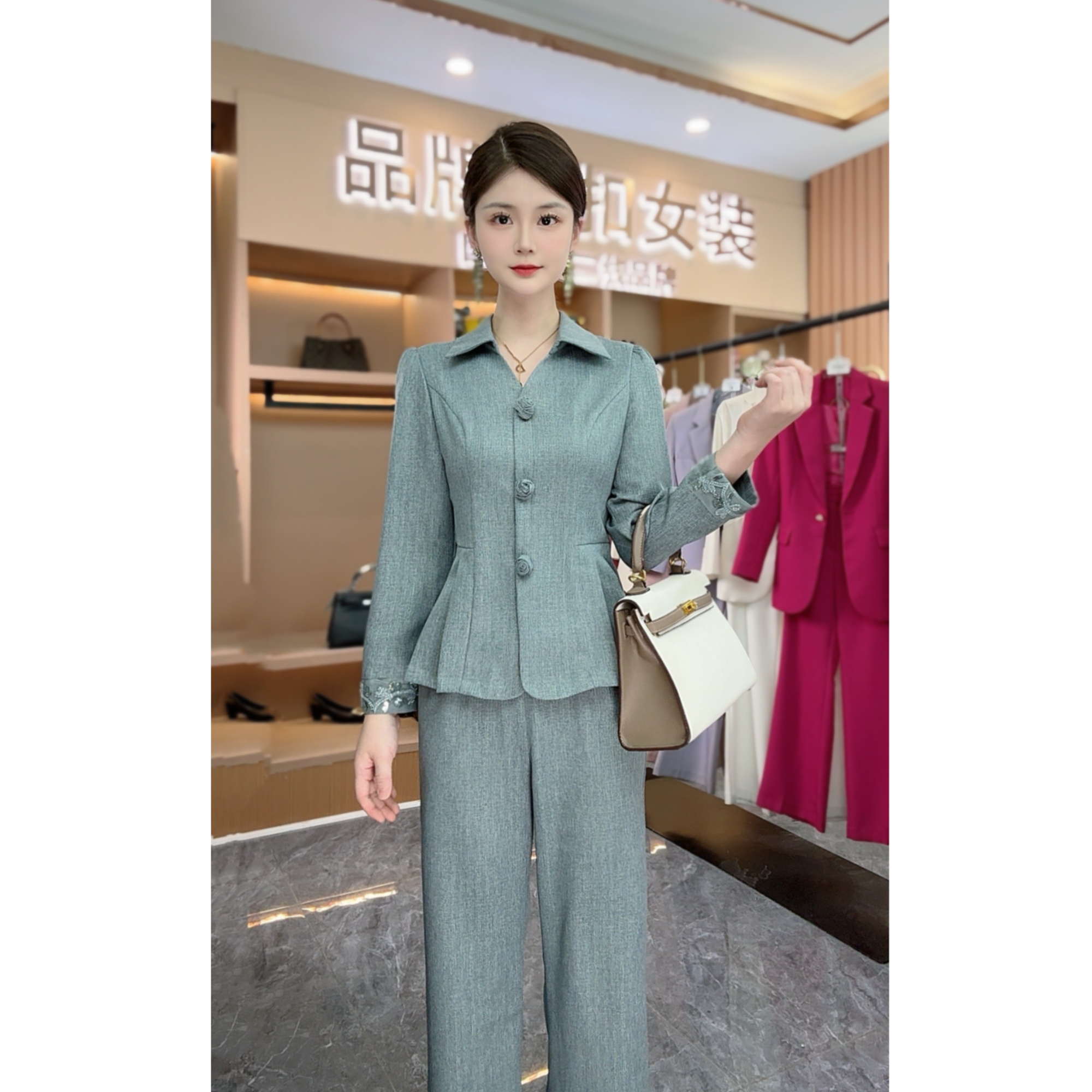 〈纪朵研〉1392中式西装国风休闲风时尚套装
