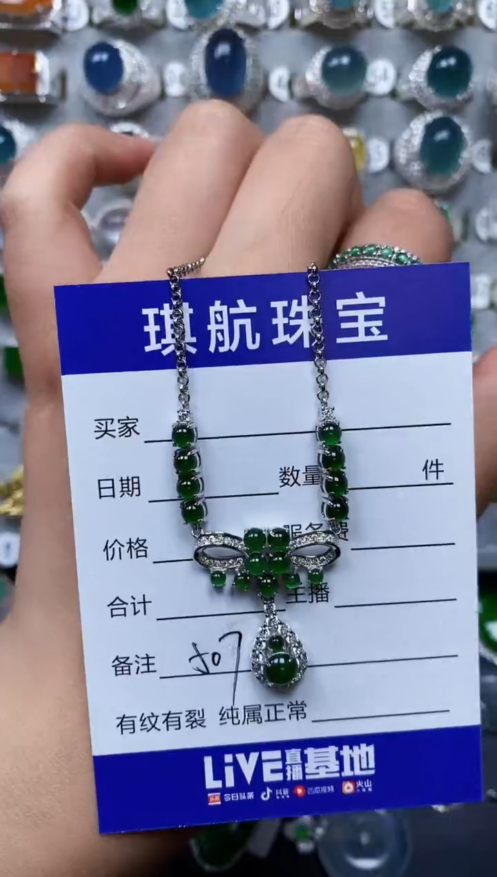 【闪购商品】翡翠颈饰银S925镶嵌0507