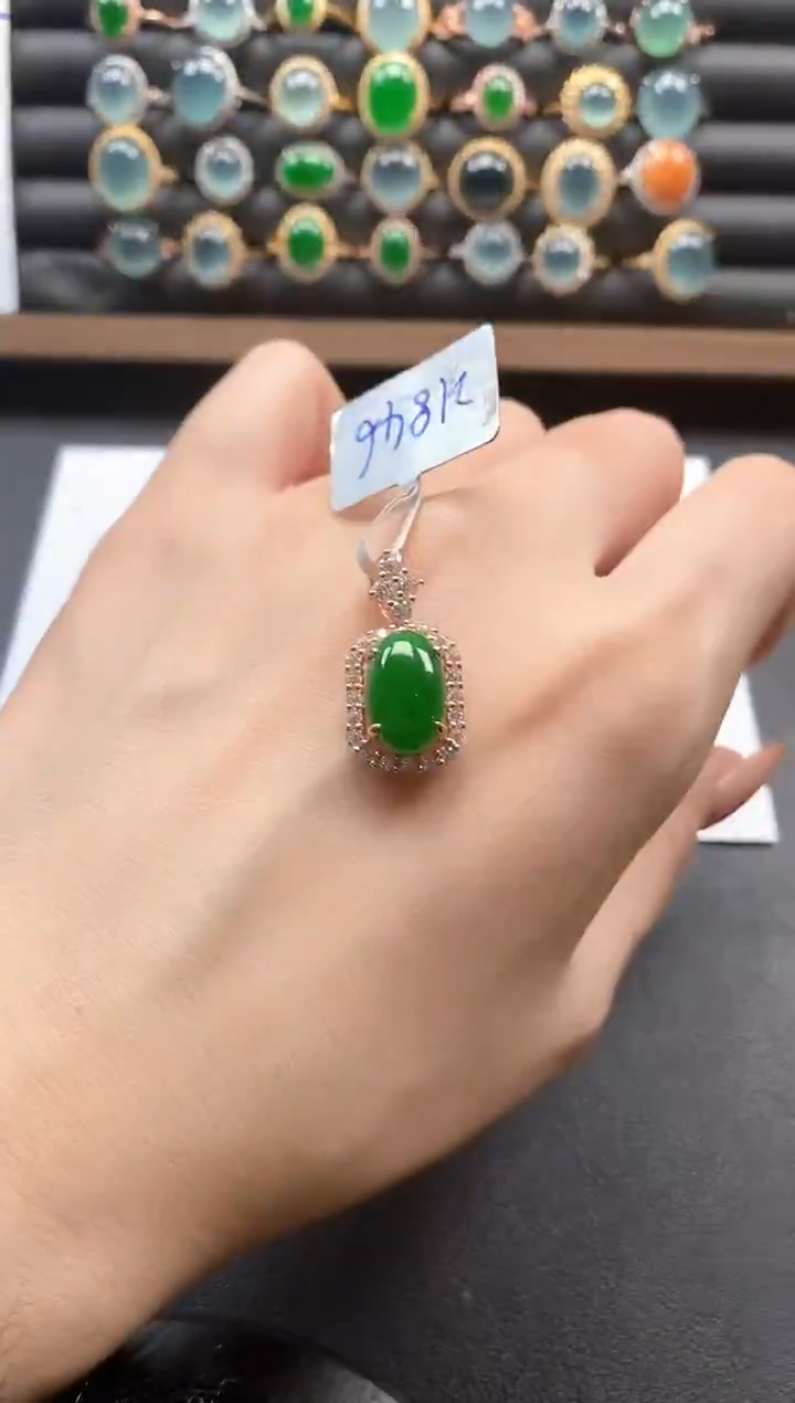 银S925镶嵌戒指翡翠51151