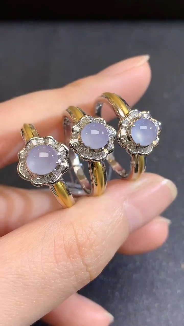 18K金镶嵌戒指翡翠S3  多样性发货一件