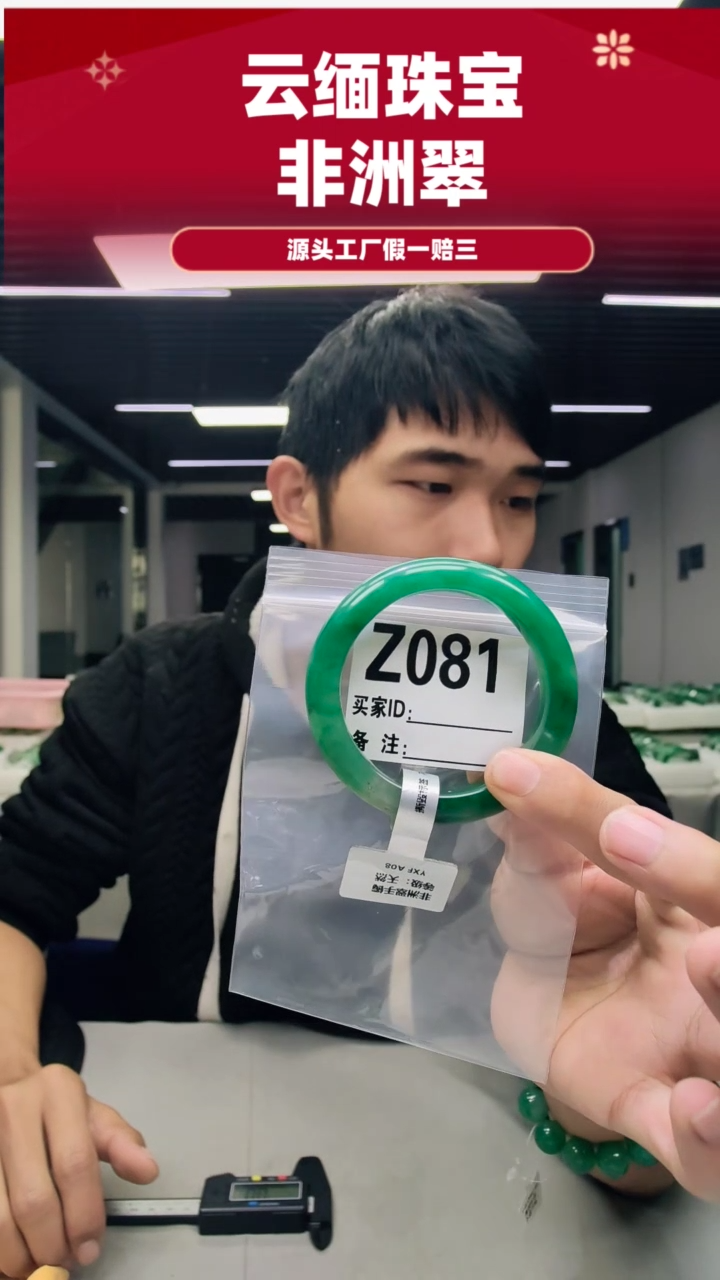 未镶嵌手镯石英质玉（非洲翠）55圈口Z081