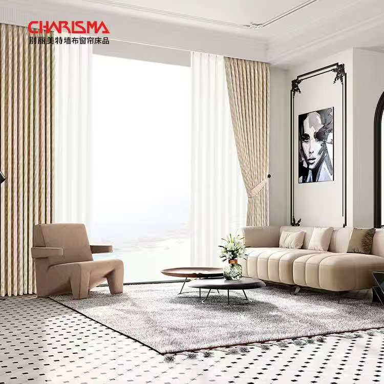 别丽美特两片三米布帘加两个吊卡试挂