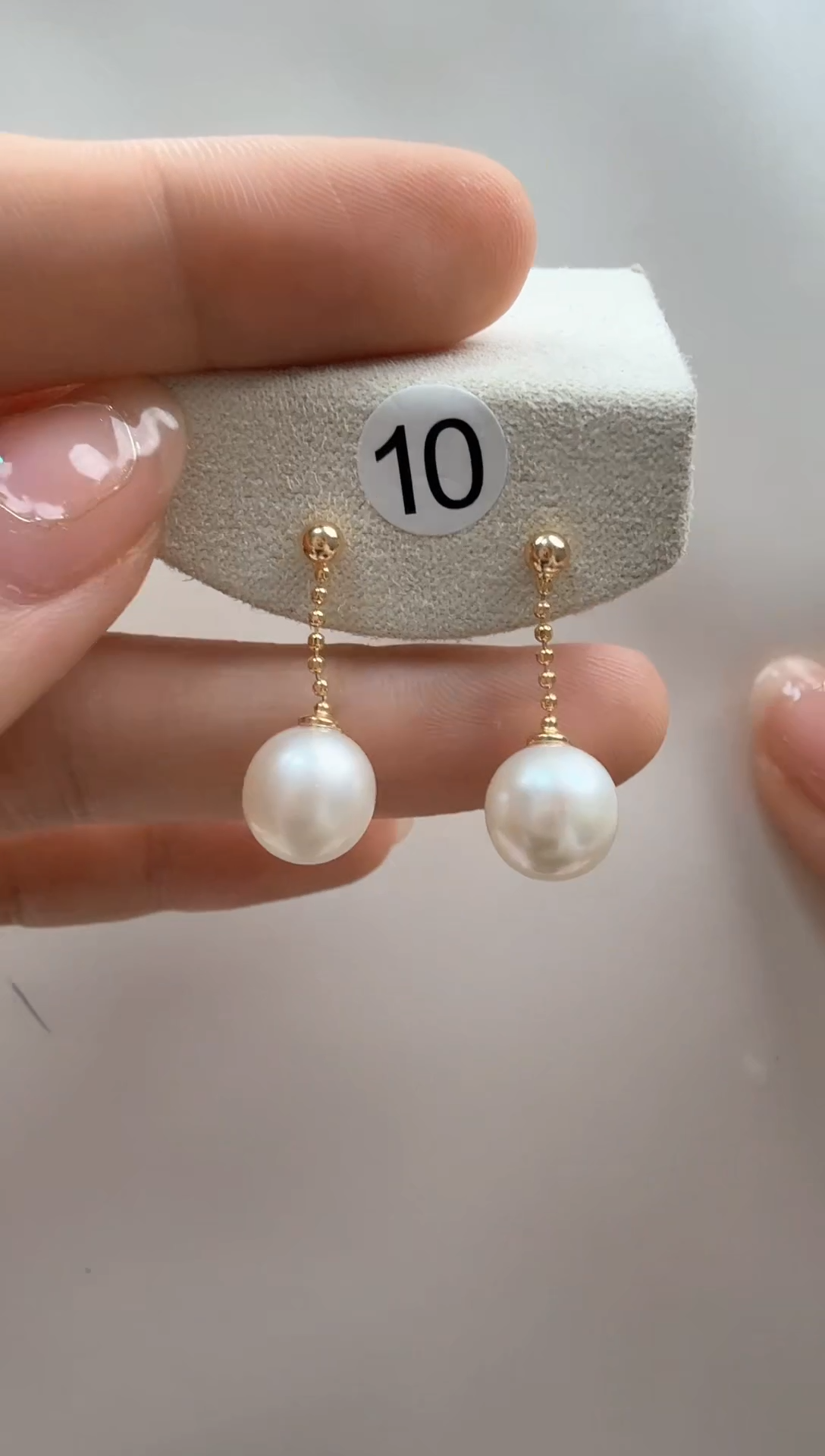 【闪购商品】淡水珍珠耳饰银S925镶嵌8-9mm淡水无核耳钉