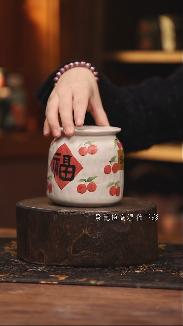 陶瓷景德镇高温釉下手绘陶瓷@L564@